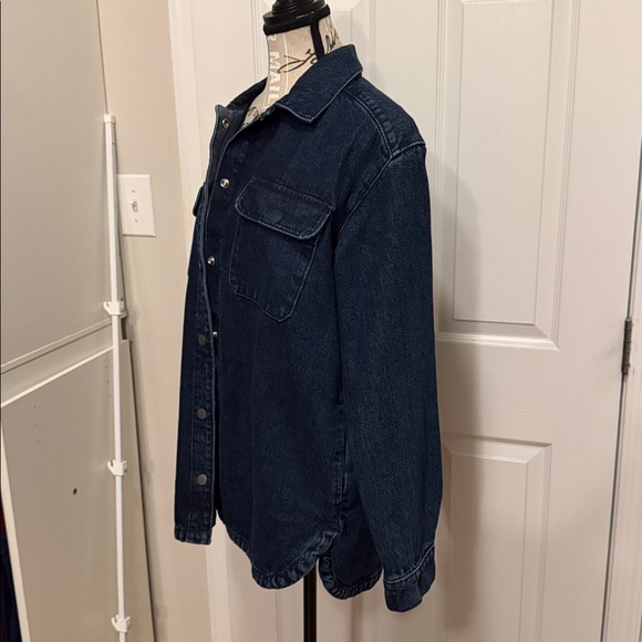 Women’s ON DARK DENIM SHACKET MEDIUM TALL NWT - Picture 2 of 8